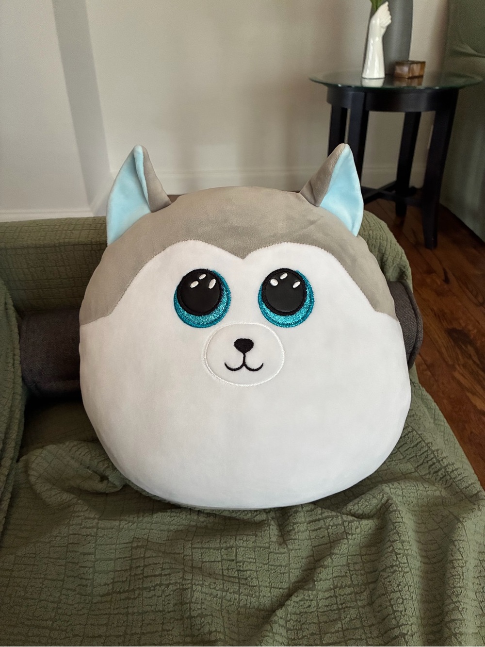 12” TY Squish-A-Boos Slush the Husky Plush Pillow Stuffed Animal